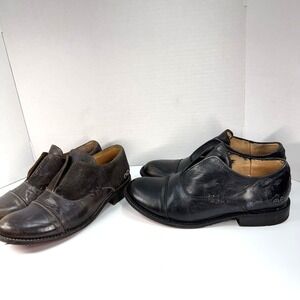 Bedstu Rose Womens Leather Slip On Rustic Brown Black Loafers Lot Of 2 Shoes